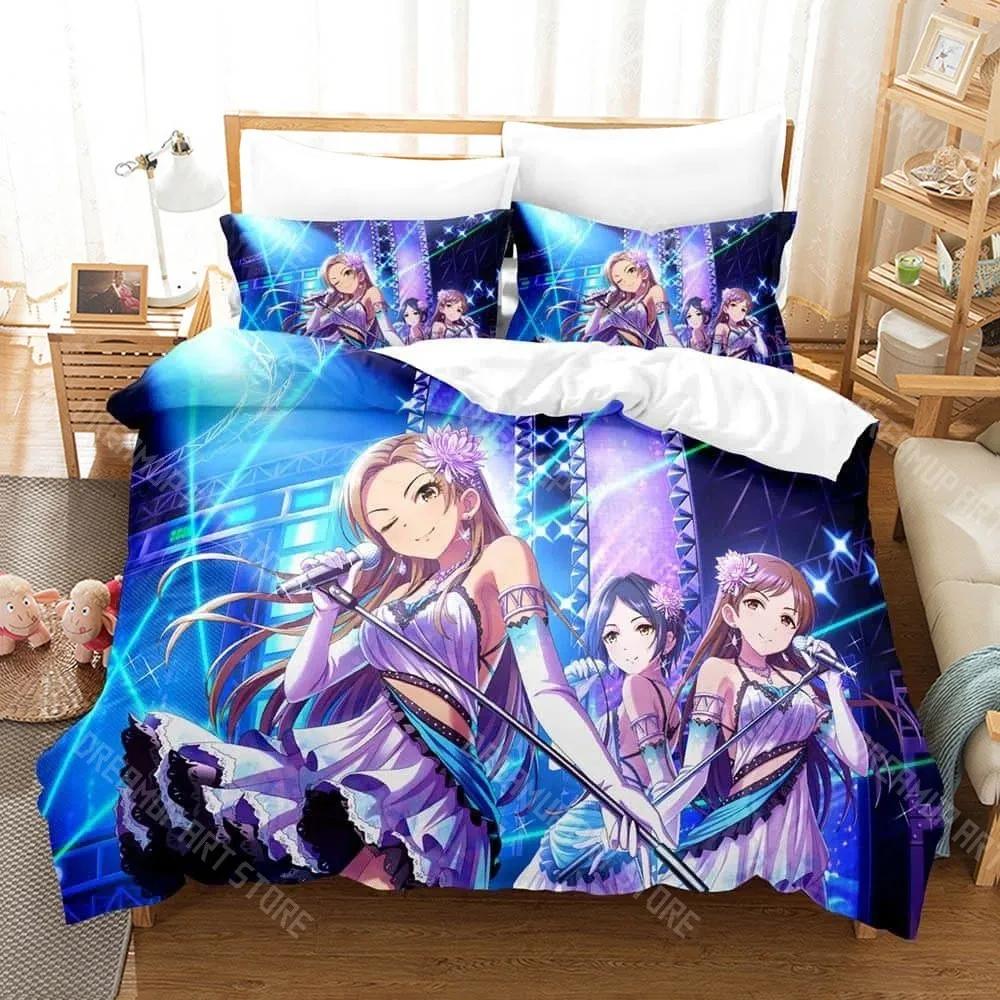 3D Print IDOLM@STER Cinderella Girls Starlight Stage Bedding Set 3D Printed Anime Three-piece Set Adult Boys Bedroom Duvet