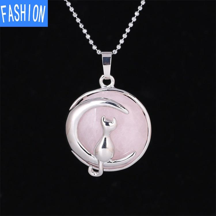 Простое темпераментное ожерелье с подвеской в виде лунного кота