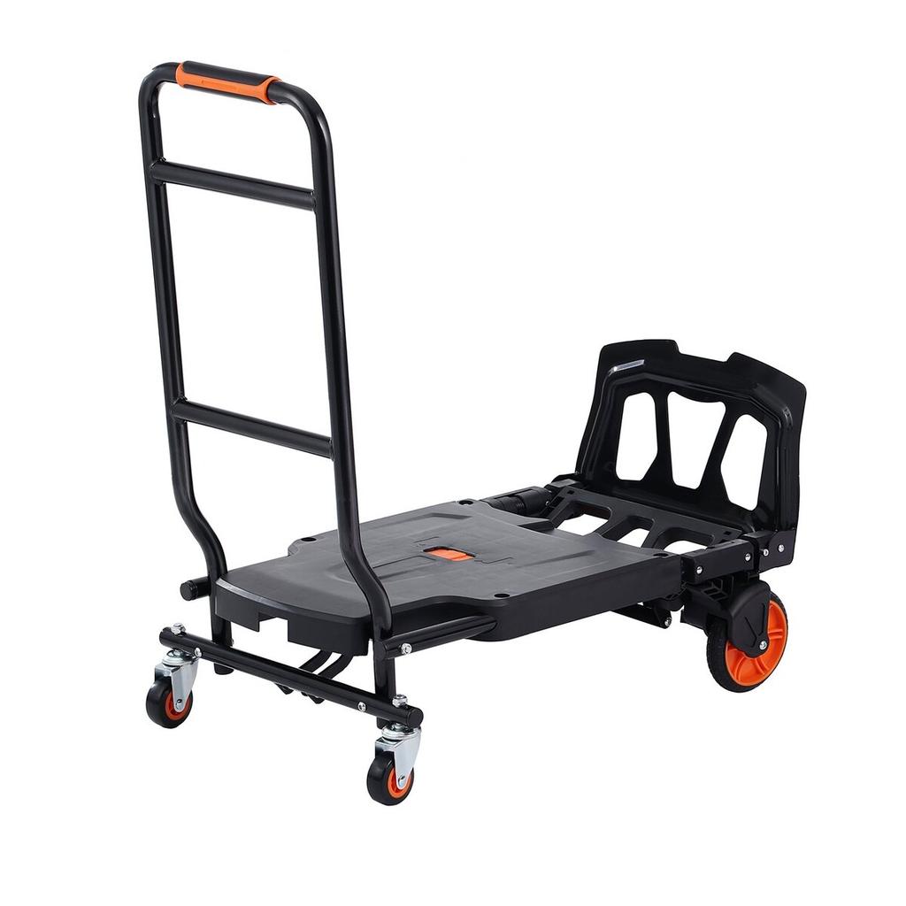 Aluminum Hand Truck, 2 in 1, 300 lbs Load Capacity, Heavy Duty Industrial Convertible Folding Hand Truck and Dolly, Utility Cart Converts from Hand
