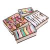 Foldable Underwear & Socks Storage Box with Dividers - Wardrobe Organizer for Bras and Panties.