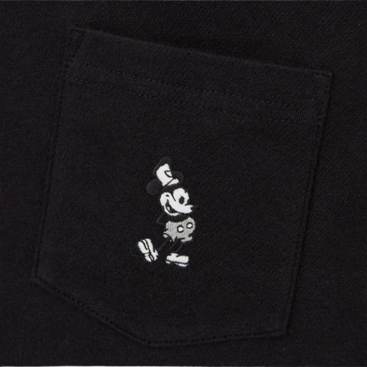 Uniqlo × Черная унисекс футболка с вышивкой Микки Мауса от Disney, верх 438088-09