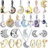 Trendy Copper Moon &Stars Charms Beads Earrings Rings Necklaces Fits Original Bracelets For Women Diy Jewelry Gifts