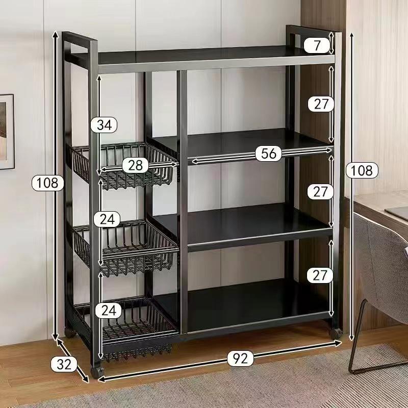 Floor-Standing Multi-Layer Kitchen Storage Rack for Fruits and Vegetables