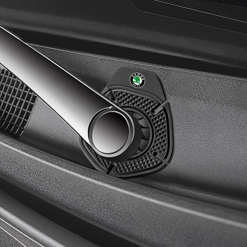 VJR1 2pc Car Windshield Wiper Arm Hole Protection Cover Protection Pad Silicone Dust Cover For SKODA Fabia1 2 Karoq Kodiaq Yeti Rapid