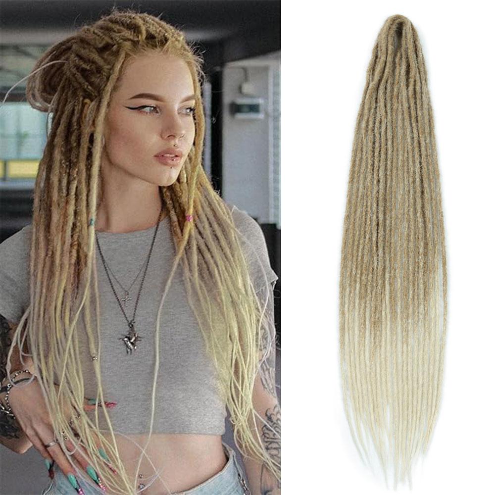 Синтетические Дреды-наращивание 24 дюйма Dreads Locs Crochet Hair для Женщин 20 Прядей Ручная Работа Мягкие Дреды Косы Double Ended