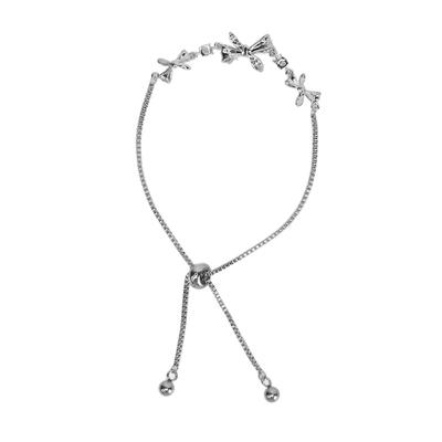 Браслет-цепочка Bowknot из титановой стали, выдвижной, регулируемый, легкий, мягкий, слайдер