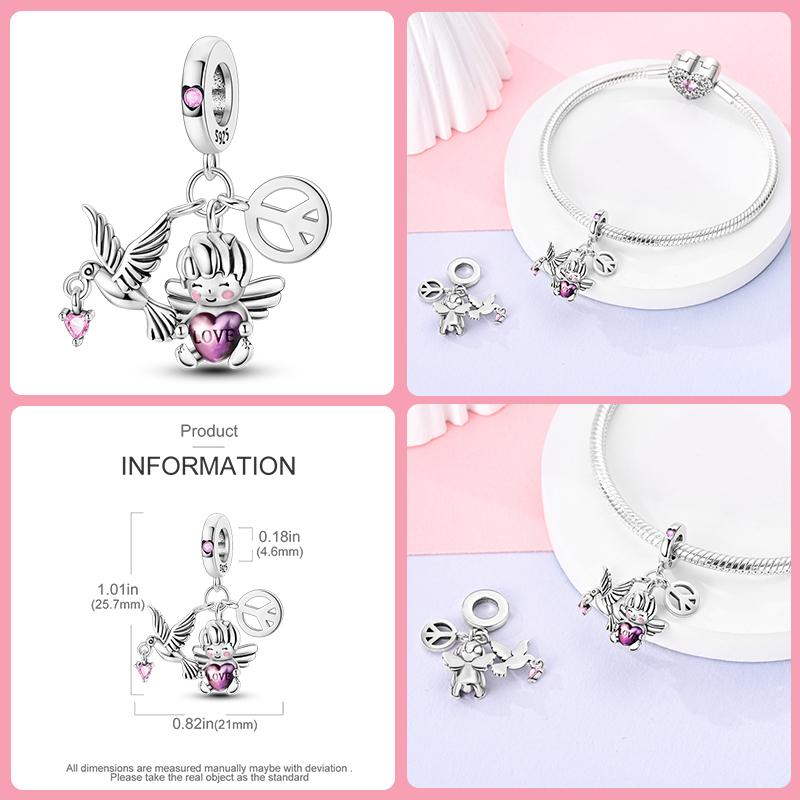 100% Медные Подвески Любовь и Мир Любовники Воздушный шар Сова Шармы Бусины Подходят для Оригинальных Браслетов Qikaola Изысканные DIY Ювелирные Изделия