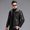Куртка из натуральной кожи, мужская зимняя бархатная утепленная кожаная куртка для отца среднего и пожилого возраста, кожаная куртка с лацканами из овчины