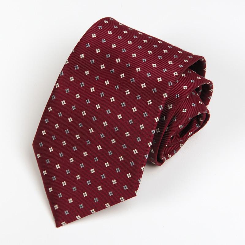 Men's Formal Fashion Professional Business Tie 8cm Polka Dot Pattern Blue New Suit Tie