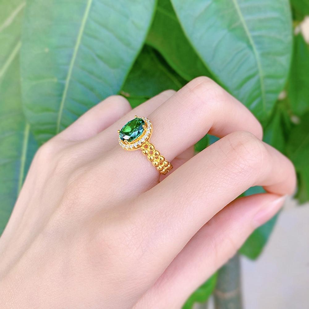 Модное кольцо из белого золота 18 карат с 2 каратным изумрудным сапфиром и граненым драгоценным камнем для женщин, юбилейное ювелирное изделие из стерлингового серебра 925 пробы