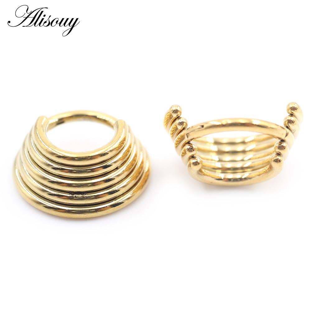 Alisouy 1PC Нержавеющая сталь Летучая мышь Пчела Змея Лист Нос Кольцо Daith Пирсинг Украшения Серьги-кольца для козелка хряща Спиральные серьги