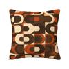 Пользовательский узор 70-х годов Ретро Индустриальный Оранжевый и Темно-коричневый Наволочка Современный Геометрический Мягкий Скандинавский Подушка Гостиная