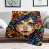 "Bohemian Floral Fantasy Women's Dress"Blanket Flannel Throw Blanket for Sofa, Bed, Travel, Camping, Office, Couch, Chair, And Bed Gift for