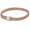 Original Rose Gold Woven Mesh Reflexions Multi Chain Bracelet Fit 925 Sterling Silver Bangle Bead Charm Diy Jewelry