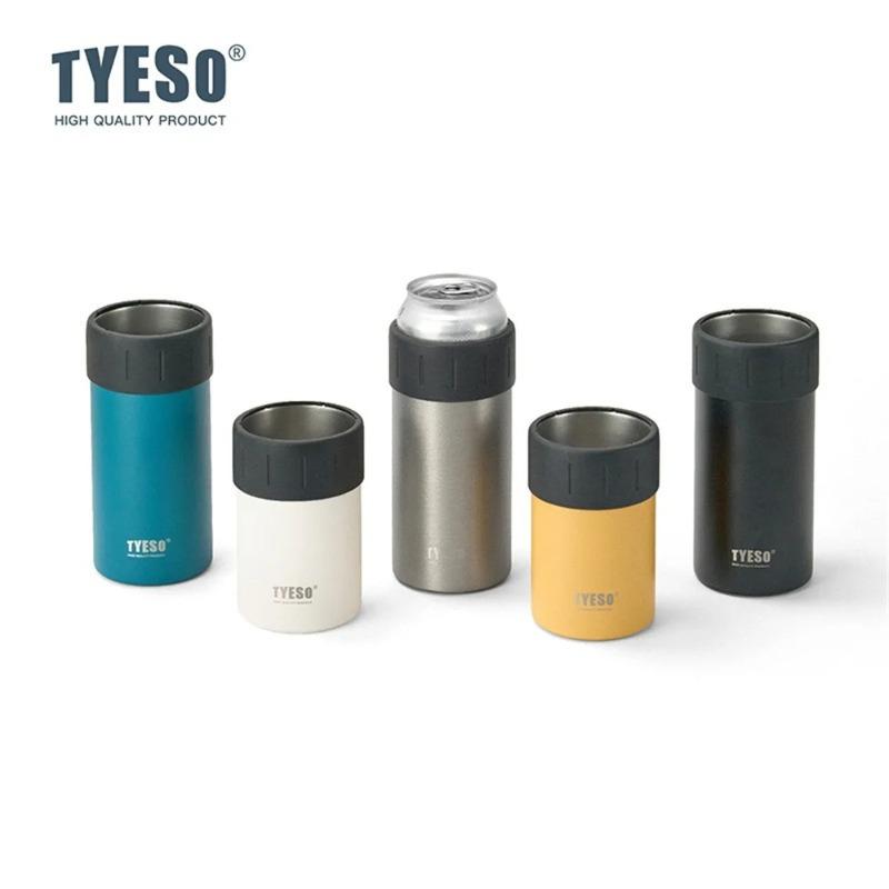 TYESO 12/18 унций Изолированная пивная бутылка и охладитель для банок из нержавеющей стали Сохраняет тепло и холод Вакуумный Портативный Противоскользящие крышки для пивных стаканов