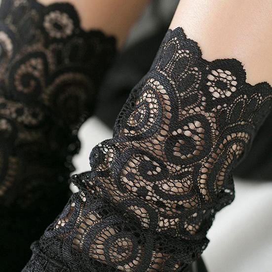 1 пара осенне-зимних женских кружевных носков, сетчатые, прозрачные, однотонные, сексуальные, эластичные, средней длины, для повседневной носки