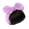 Детская повязка на голову с париком и бантом, с челкой, эластичная хлопковая повязка для волос, удобный парик, аксессуары для волос для маленьких девочек