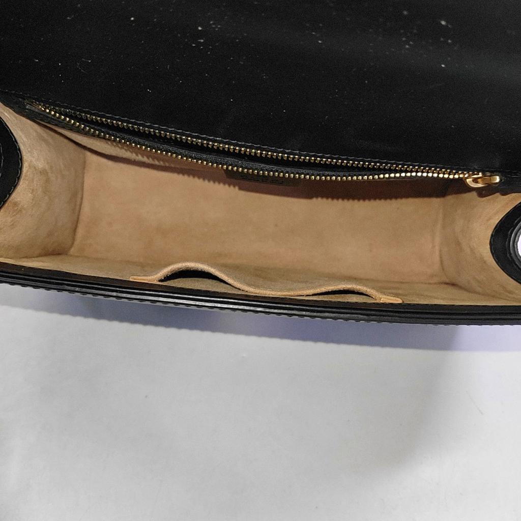 [Pre-Owned] Sylvie Gold Buckle Striped Web Satin Bow Wide Shoulder Strap Leather Handbag Crossbody Bag Shoulder Bag Small - Good #1L6EKYX