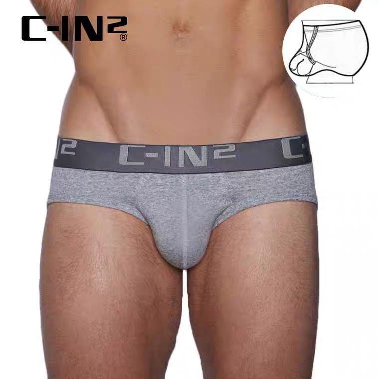 C-IN2 Men's Pure Cotton Low-Rise U-Convex Breathable Lift Briefs