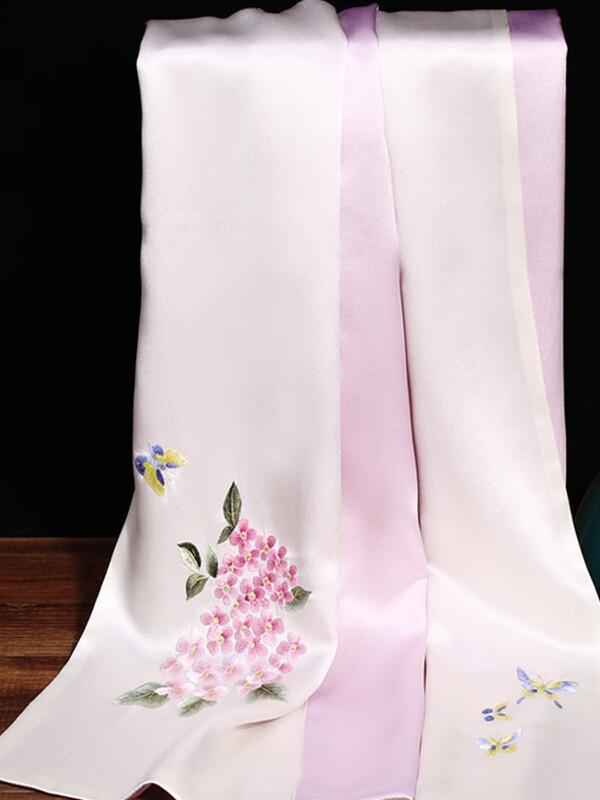 SIYUTANG 16 Momme Silk Hand-Embroidered Shawl