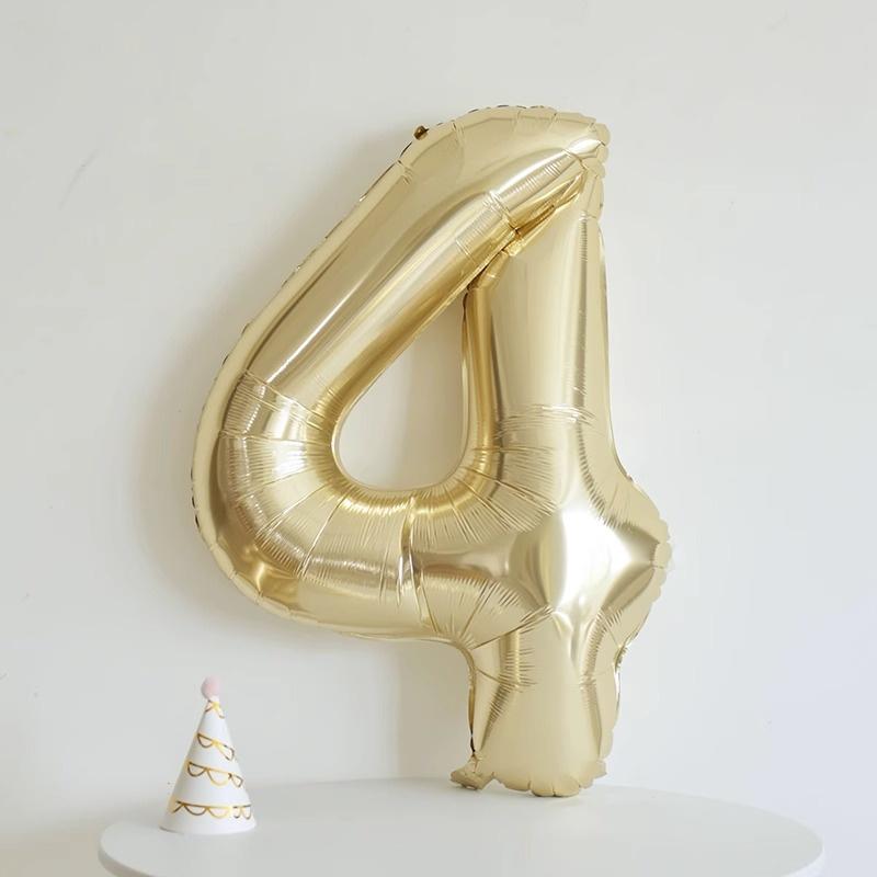 40 дюймов Платиновые 0-9 Алюминиевые Фольгированные Шары Украшения На День Рождения Свадьба Юбилей Вечеринка Фольгированные Шары Украшения Для Детского Шауэра
