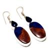 Sodalite Blue Topaz Gemstone 925 Silver Plated Jewelry Earring 1.89"