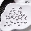 50/200 шт. Изысканные маленькие галстуки-бабочки, смешанные жемчужины, элегантные аксессуары для нейл-арта, простые детали для декора ногтей, материалы для маникюра своими руками