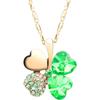 [Josepha Lorraine] Four Leaf Clover Necklace Women's Chain Present Pendant Popular Brand Silver K...