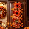 Lifelike Butterfly Leaf Wreath Artificial Fall Sunflower Wall Hanging, Maple Garland with Butterfly, Autumn Realistic Floral Harvest for Indoor