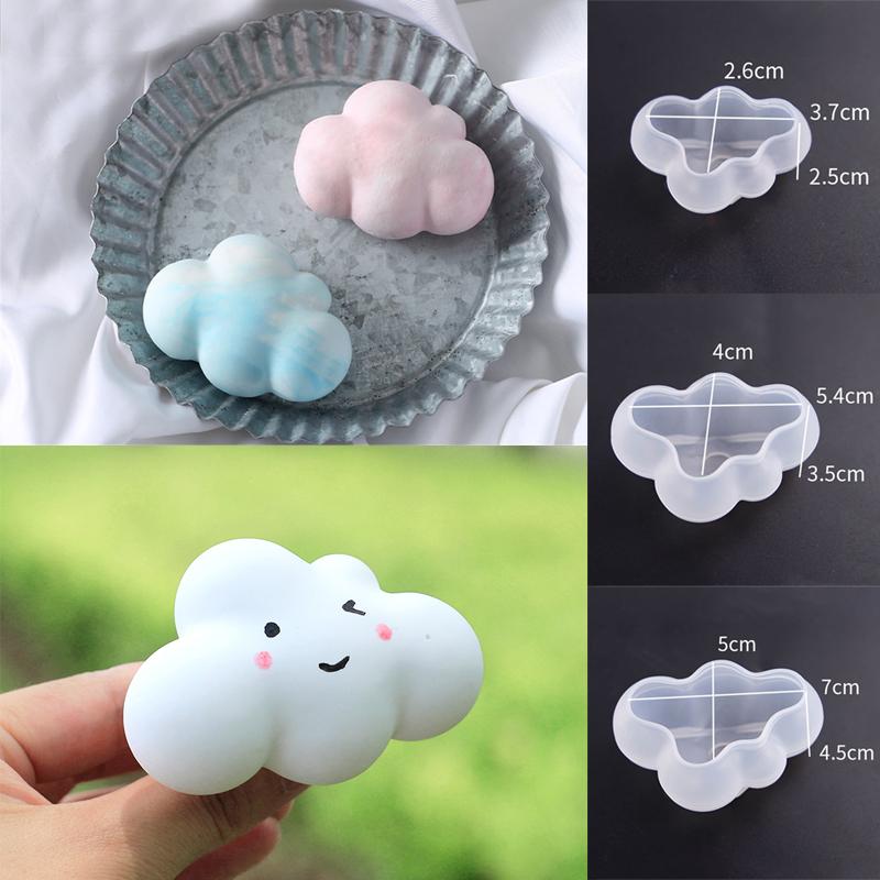 DIY Silicone Cute 3D Cloud Mold UV Epoxy Resin Crafts Jewelry Making Tool Cake Cany Mousse Molds Handmade Soap Candle Craft Gift