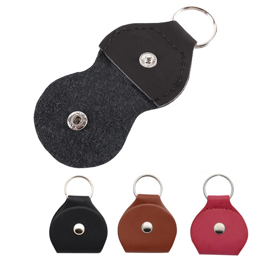 1 Piece PU Leather Guitar Picks Holder Case, Keychain Plectrum Bag 3 Colors Optional
