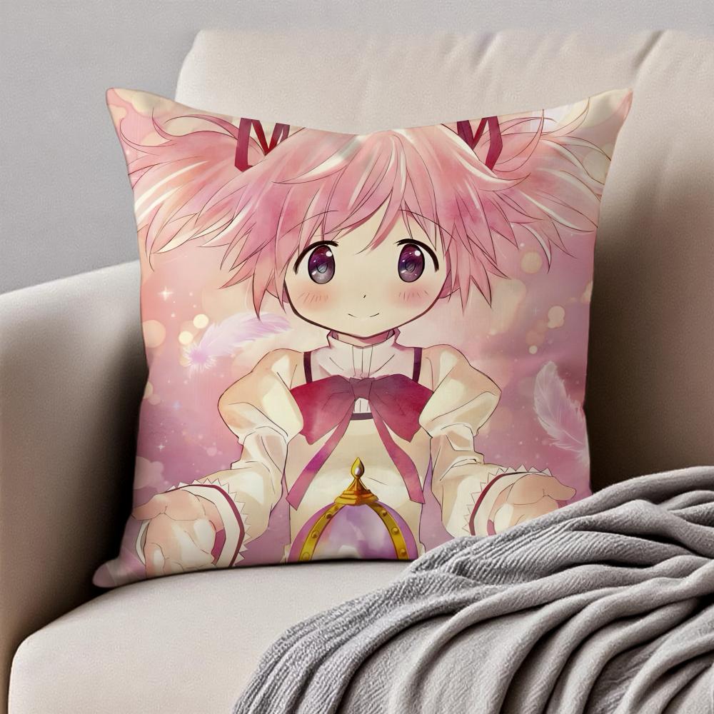 Милая японская аниме Puella Magi Madoka Magica Наволочка Подушка Антипылевой Невидимая молния Короткий плюш Подушка для дивана