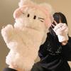 Winter New Plush Gloves Thickened Cold-proof Cycling Plush Suit Warm Windproof Riding Students Cute