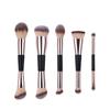5-Piece Dual-Ended Travel Makeup Brush Set Face Contouring Powder Foundation Concealer Black Or Pink