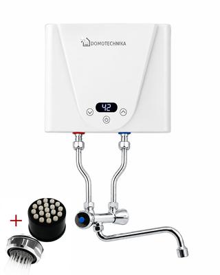 MINI Electric Water Heater 5.5 kW / 230V 21x15x5 + Perlatoe, AMOR + Low-pressure Tap Top Washbasin/sink