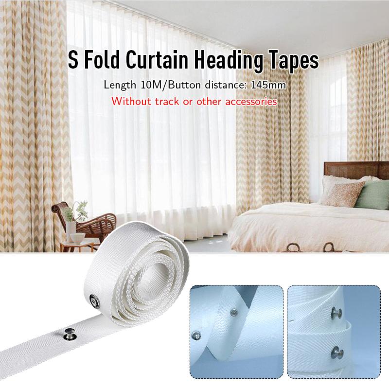 10 Meter S Fold Rail Waves Curtain Heading Tapes 3/6cm Width For Electric Curtain Track DIY Wave Curtain Tape Accessories