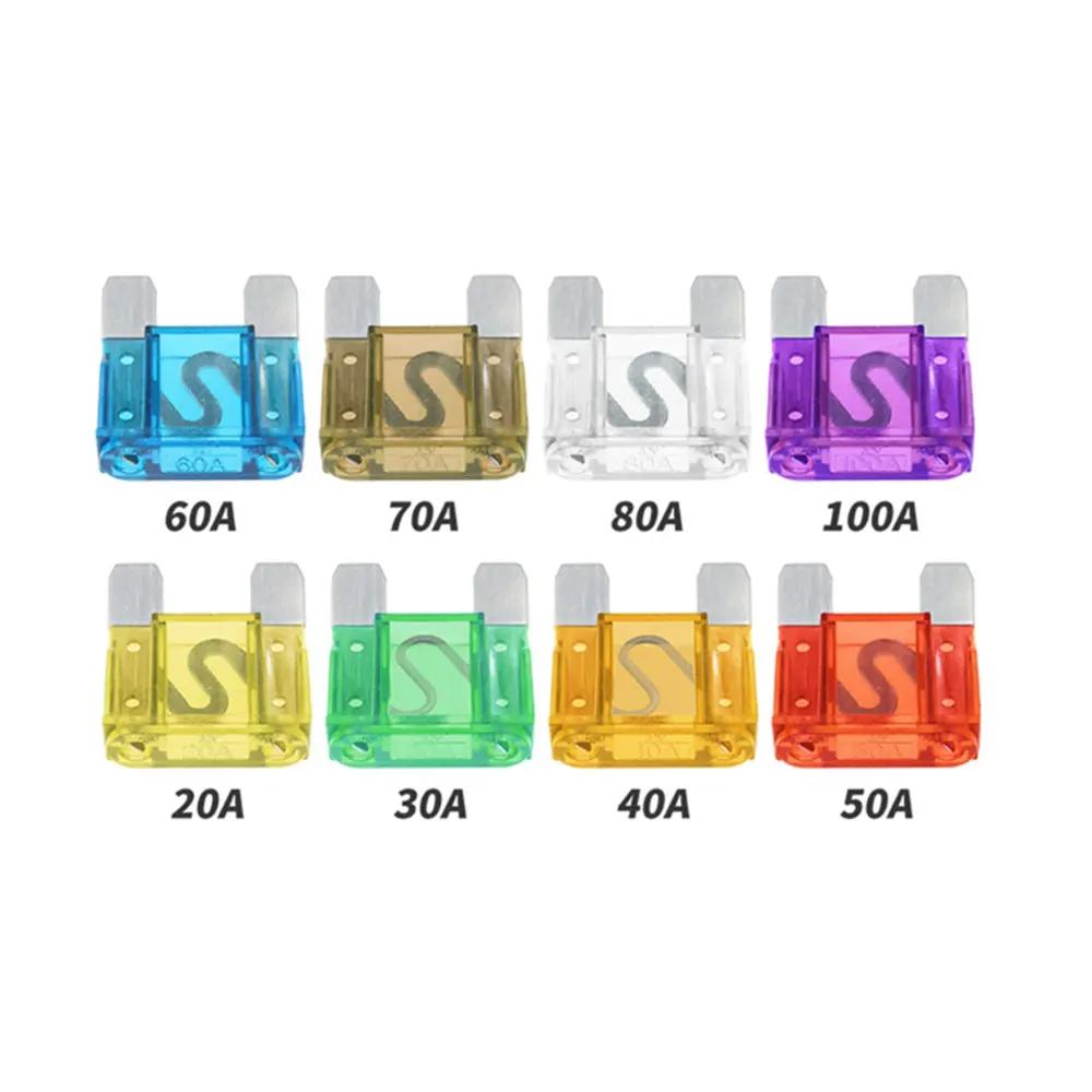 Large Fuse 10pcs Aluminum Car Blade Fuse Kit for Car Boat Auto Accessories Size 20A 30A 40A 50A 60A 70A 80A 100A