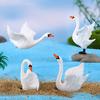 4 Pcs Swan Texture Realistic Garden Figurines White Clear Shape Big Wings Delicate Home Decoration Landscaping Office