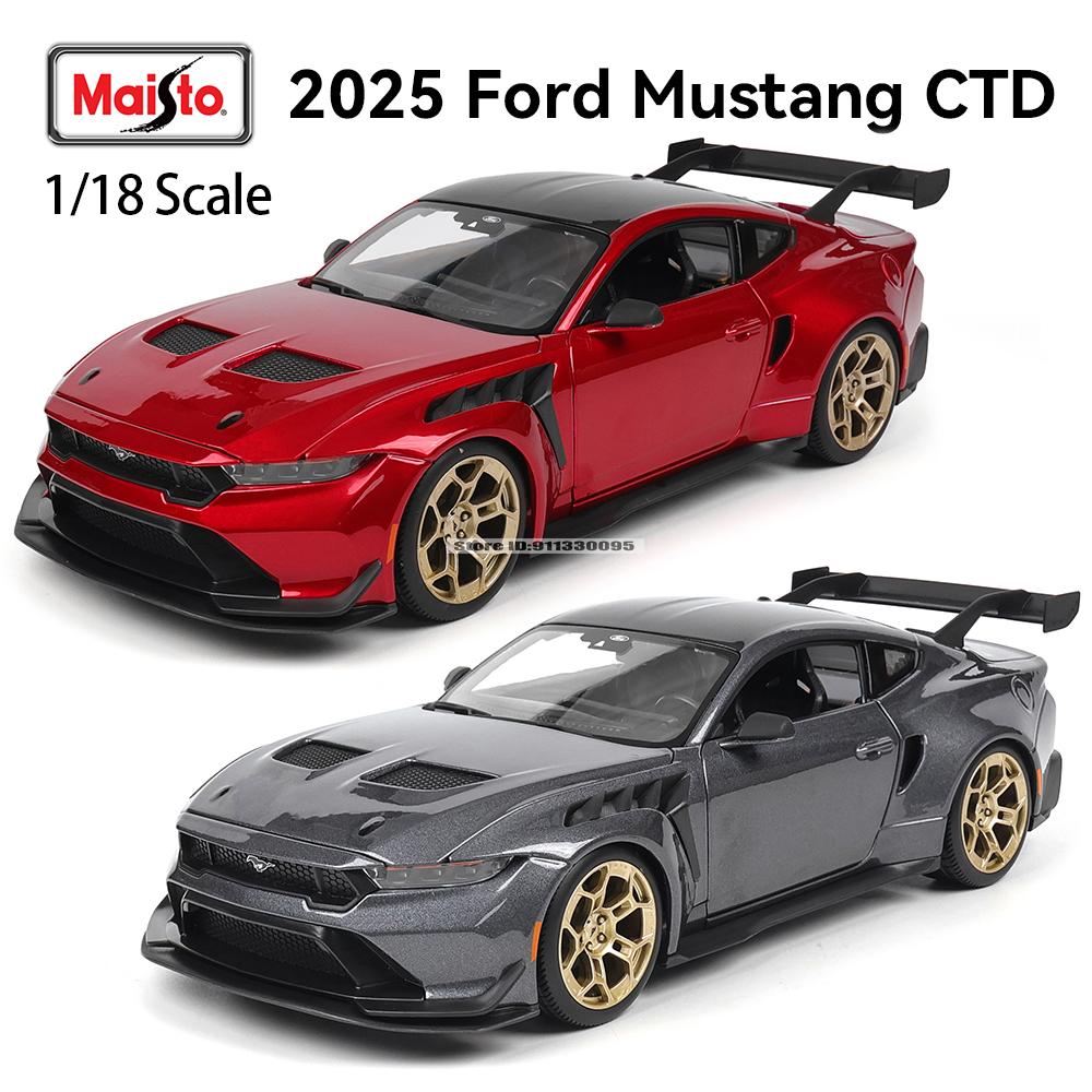 Майсто 1:18 2025 Ford Mustang CTD Литой Модель Автомобиля Коллекция Статическая Литая Модель Подарок Игрушка Подарок Черная Основа