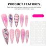 10PCS 503 Long Pointed Rhinestone Baroque Metallic Blush Hand-Painted Line Art DIY False Nails