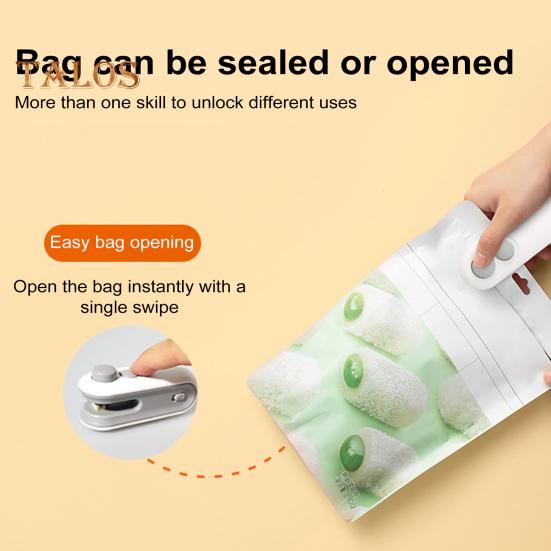 Mini Bag Sealer 2-in-1 Rechargeable Bag Sealing Machine for Snack Bags Portable Handheld Food Sealer Heat Sealing Cutting Plastic Bag