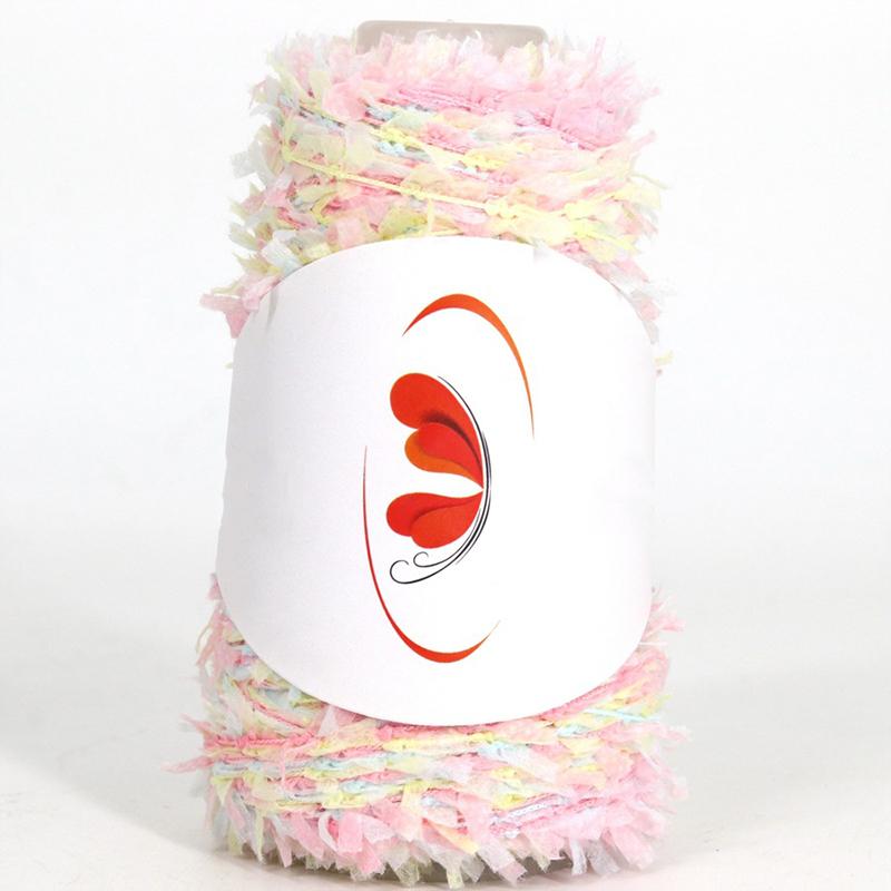 50G Rainbow Butterfly Paper Yarn Colorful Fancy Blend Partner Thread Hand Knitting Summer Baby Scarf Hat Doll Sweater Supplies