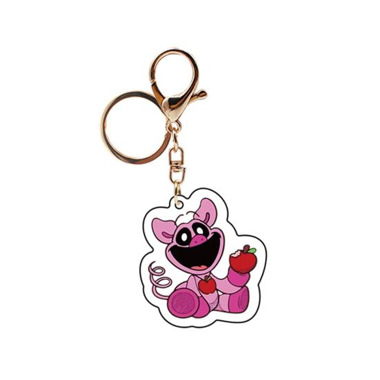 Акриловый кулон с улыбающимся животным из мультфильма, брелок для ключей, сумка, рюкзак, аксессуары для телефона