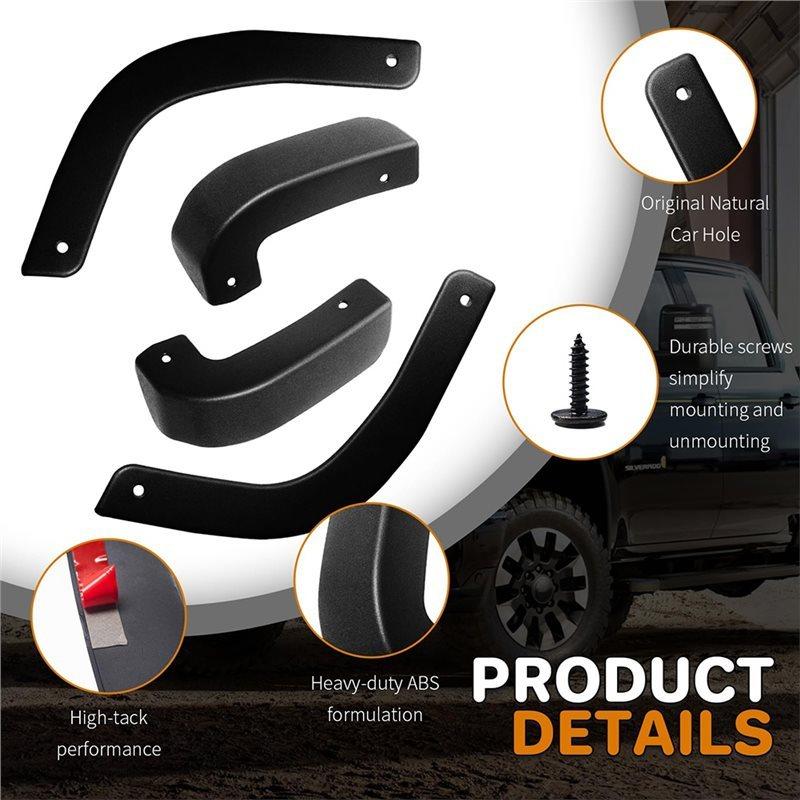 Front And Rear Mud Guard Set(4Pcs) For Chevy Silverado -2025, Muds Flap Delete& For Silverado 1500