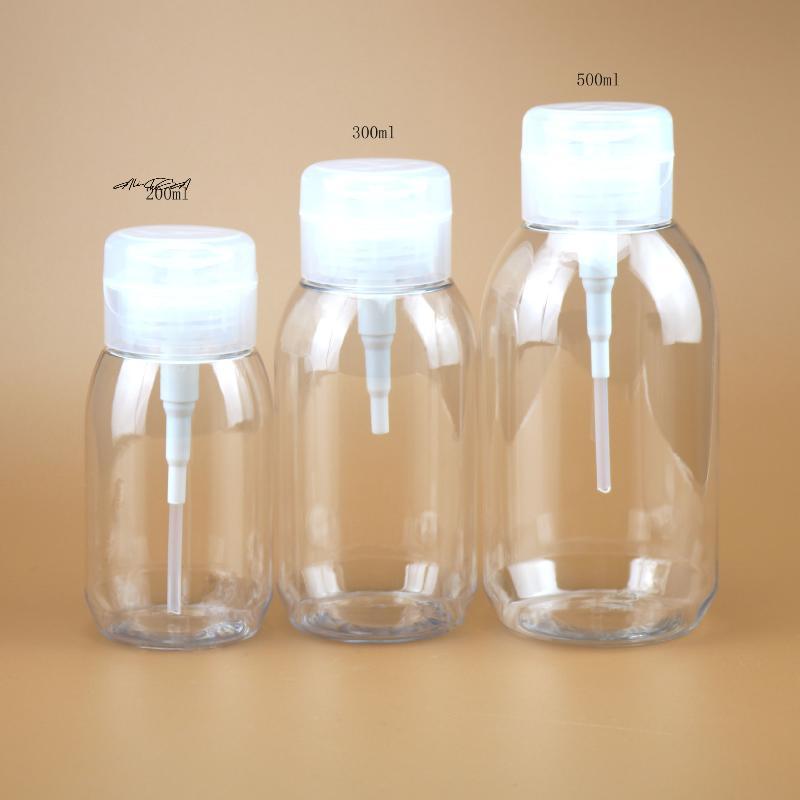 Многоразовая бутылка с дозатором-помпой для жидкости для снятия лака, жидкости для снятия макияжа 200/300/500 мл, пустая бутылка для розлива