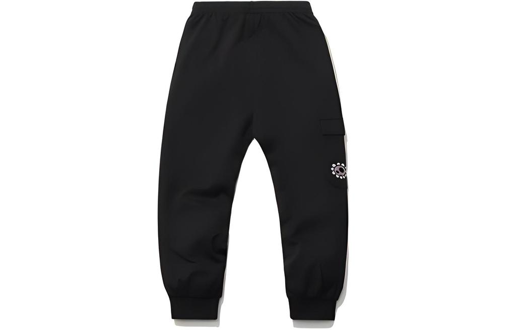 Li Ning Sports Fashion Collection Knitted Sweatpants Women's Black Moderate Straight Fit Pants AKLR174-1