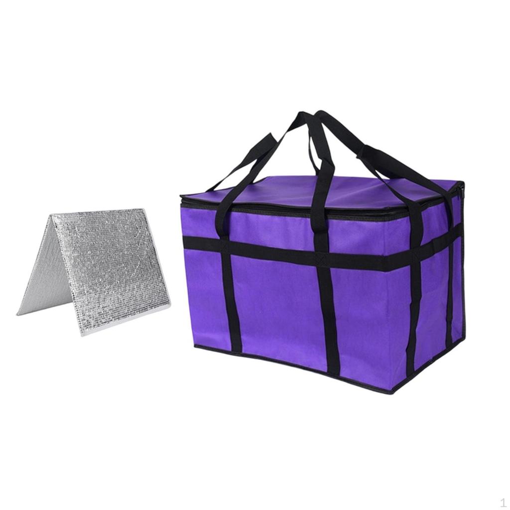 Insulated Food Delivery Bag Lightweight Pizza Warmer Camping Travel Shopping blue