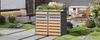 Trash can box, trash storage compartments, lockable, two doors, planting area, with ventilation