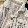 Women's Thickened Flannel Coral Fleece Pajamas - Warm Homewear Set for Autumn & Winter