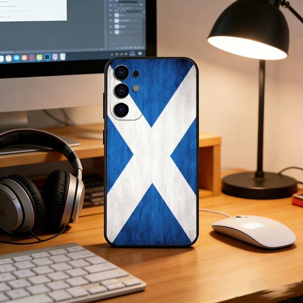 S-Scotland S-Scottish Passport Flag Phone Case For Samsung S25,S24,S21,S22,S23,S30,Ultra,S20,Plus,Fe,Soft Silicone Black Cover